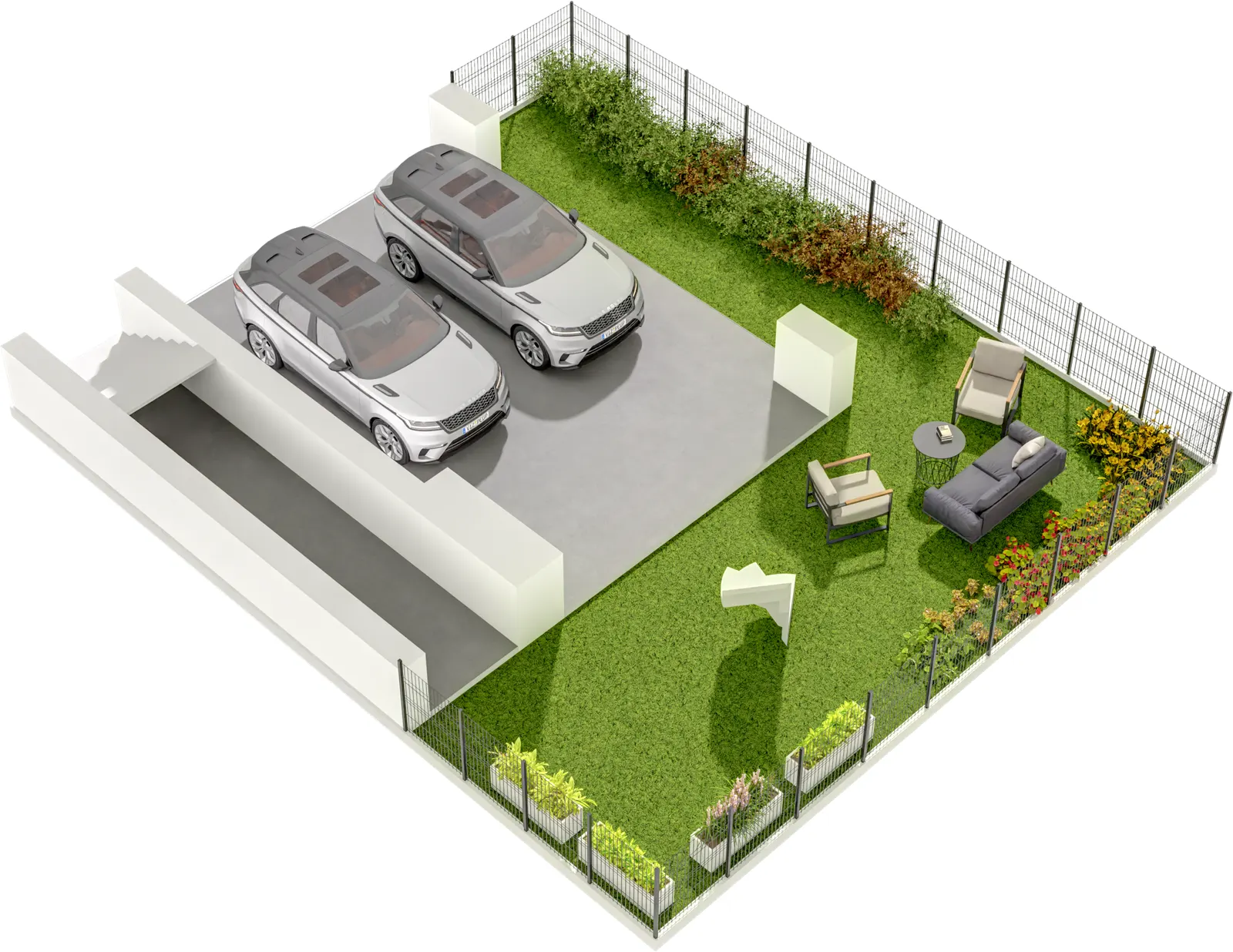 Rzut 3D lokalu Dom B1.1 — styl Paris, widok 3D