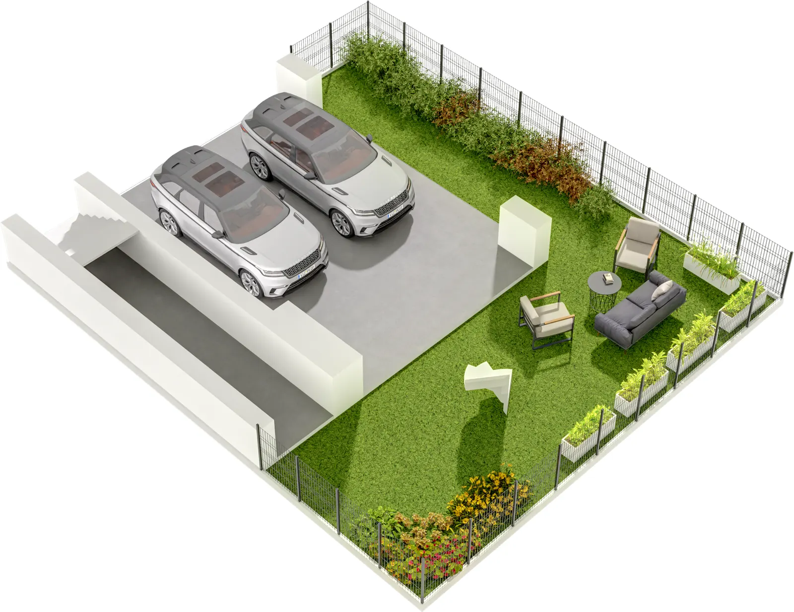 Rzut 3D lokalu Dom B2.1 — styl Paris, widok 3D