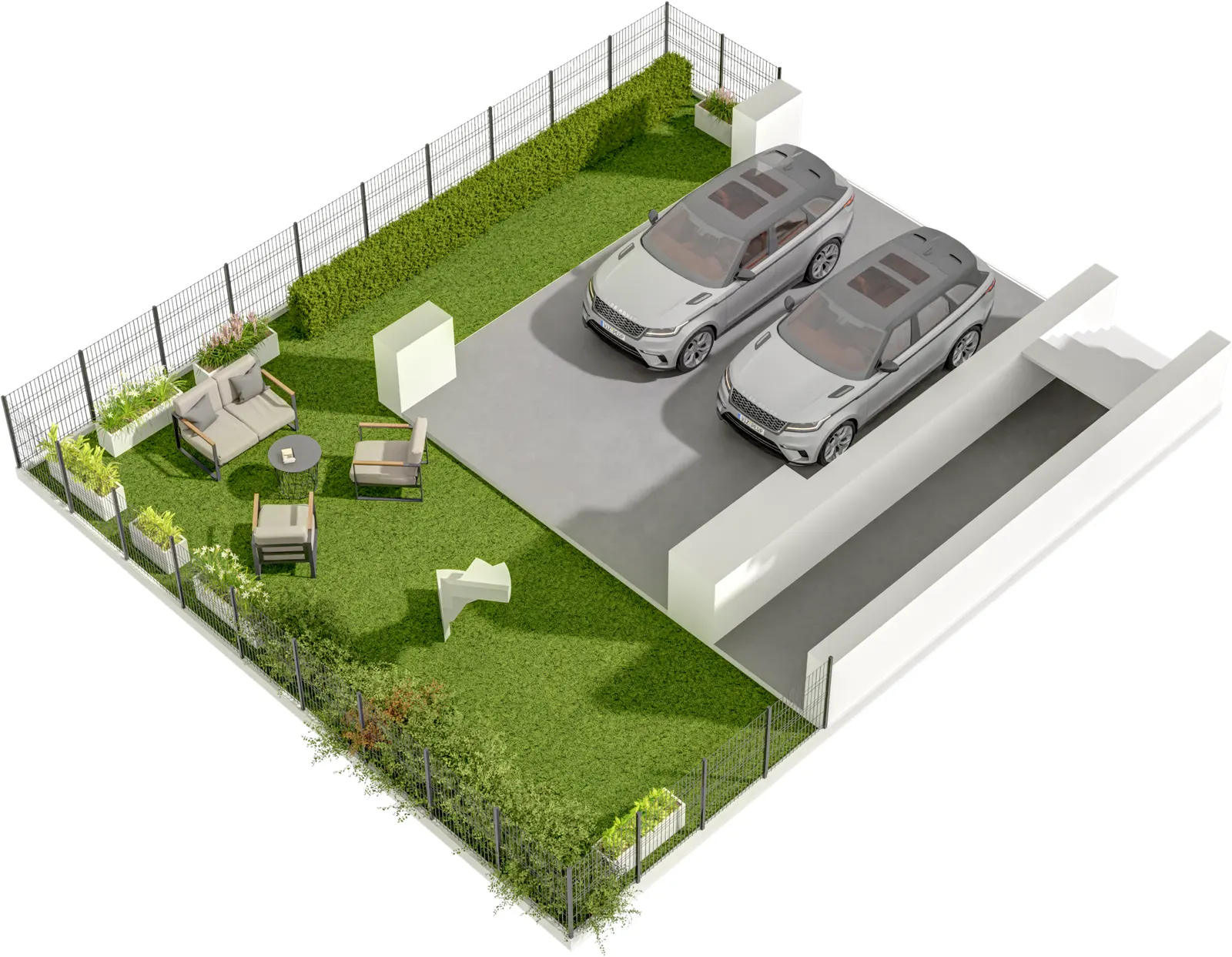 Rzut 3D lokalu Dom B2.2 — styl Paris, widok 3D